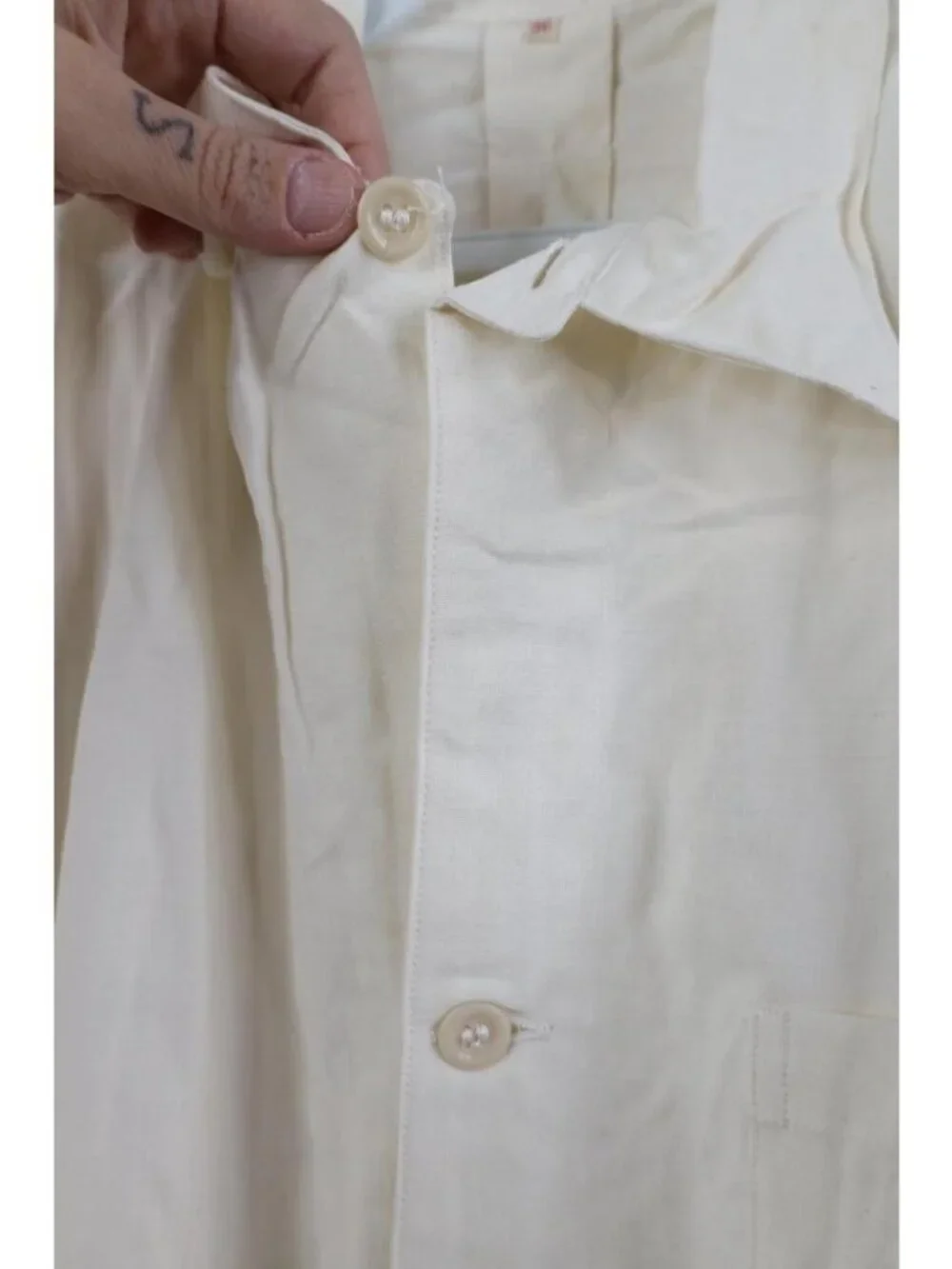 Deadstock 1950s Unissued German Military Mens 36 Hospital Grandpa Shirt
